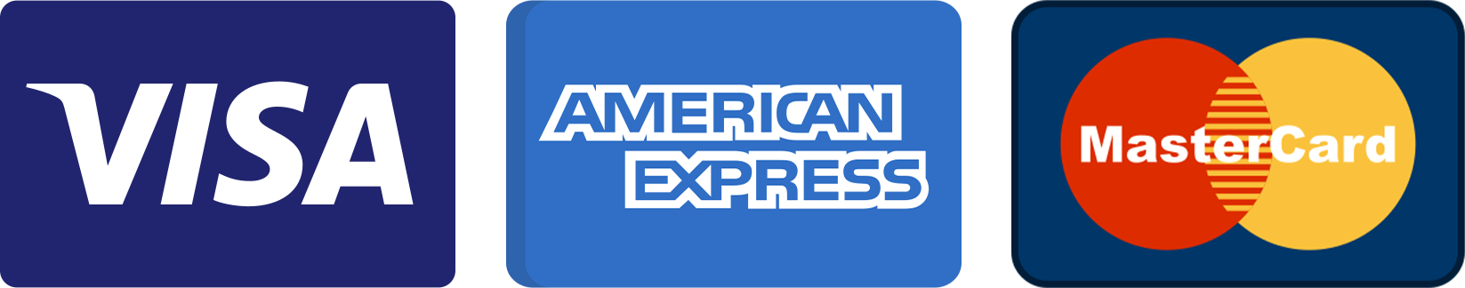 visa, american express, and mastercard
